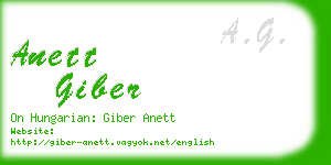 anett giber business card